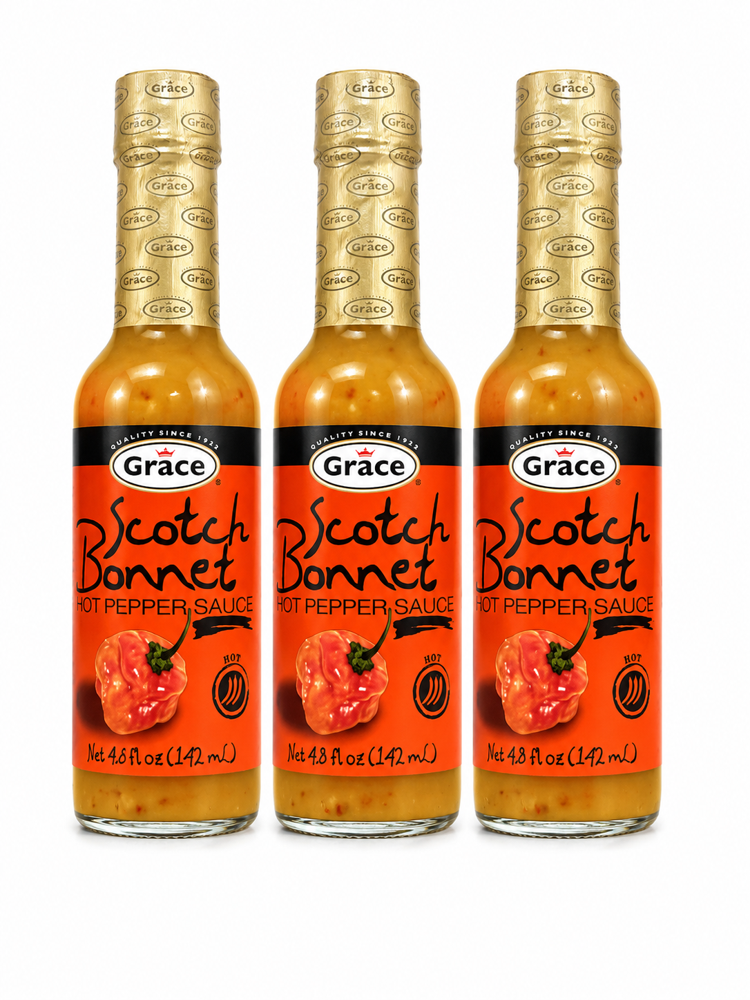Grace Scotch Bonnet Hot Pepper Sauce – 3 Pack