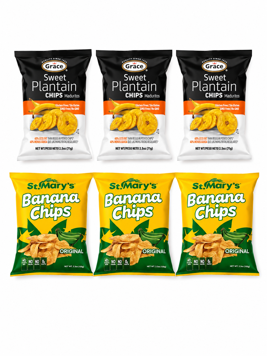 Island Crunch Variety Pack – 6 Pack (Banana Chips & Sweet Plantain Chips)